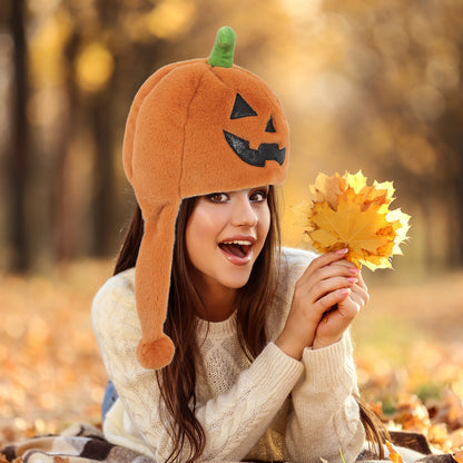 SUPER-SOFT PLUSH HAT - JACK-O-LANTERN
