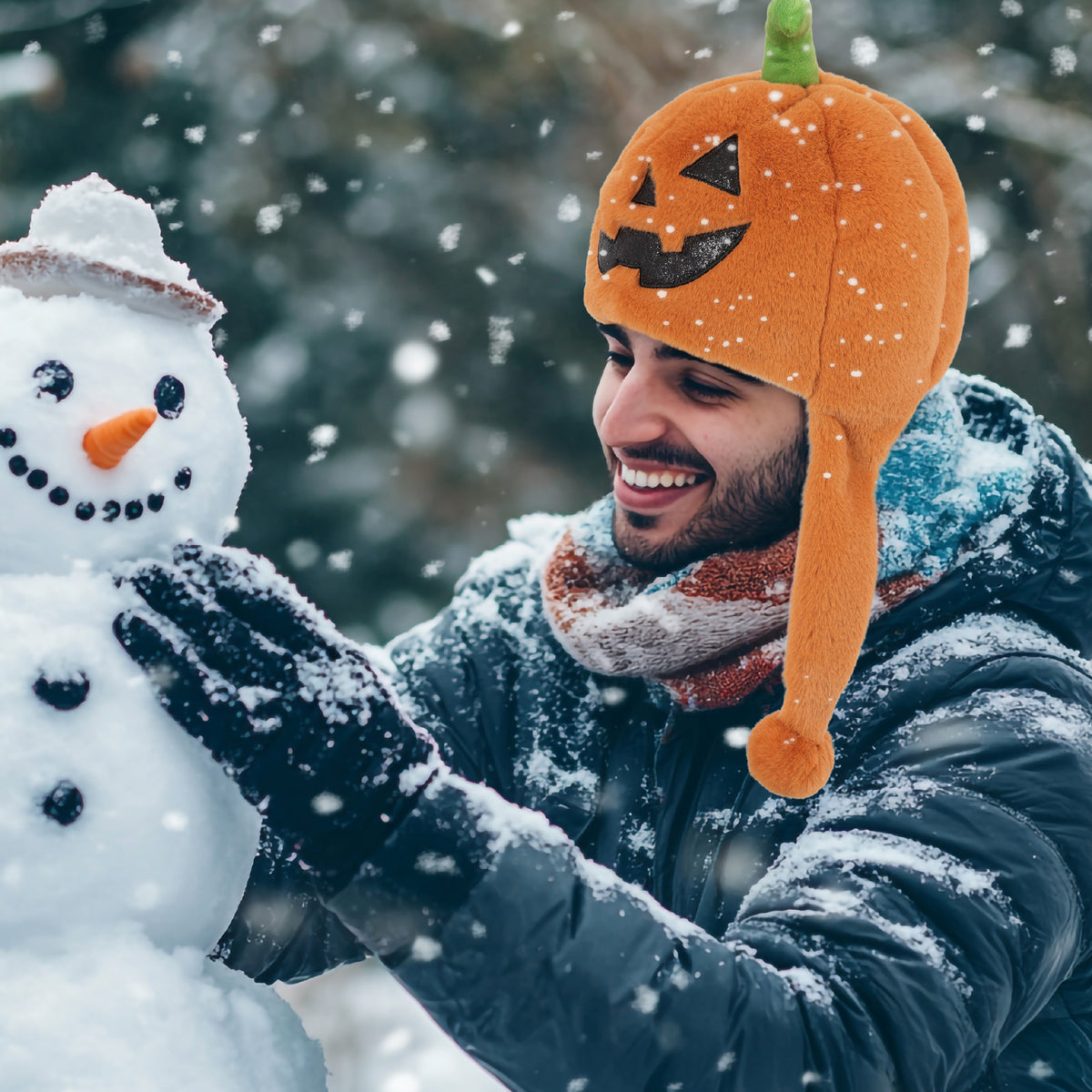 SUPER-SOFT PLUSH HAT - JACK-O-LANTERN