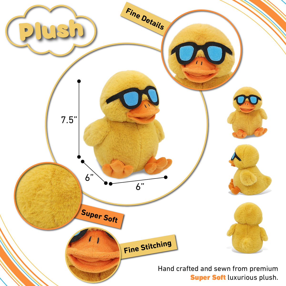SUPER SOFT PLUSH - COOL DUCK 7.5"