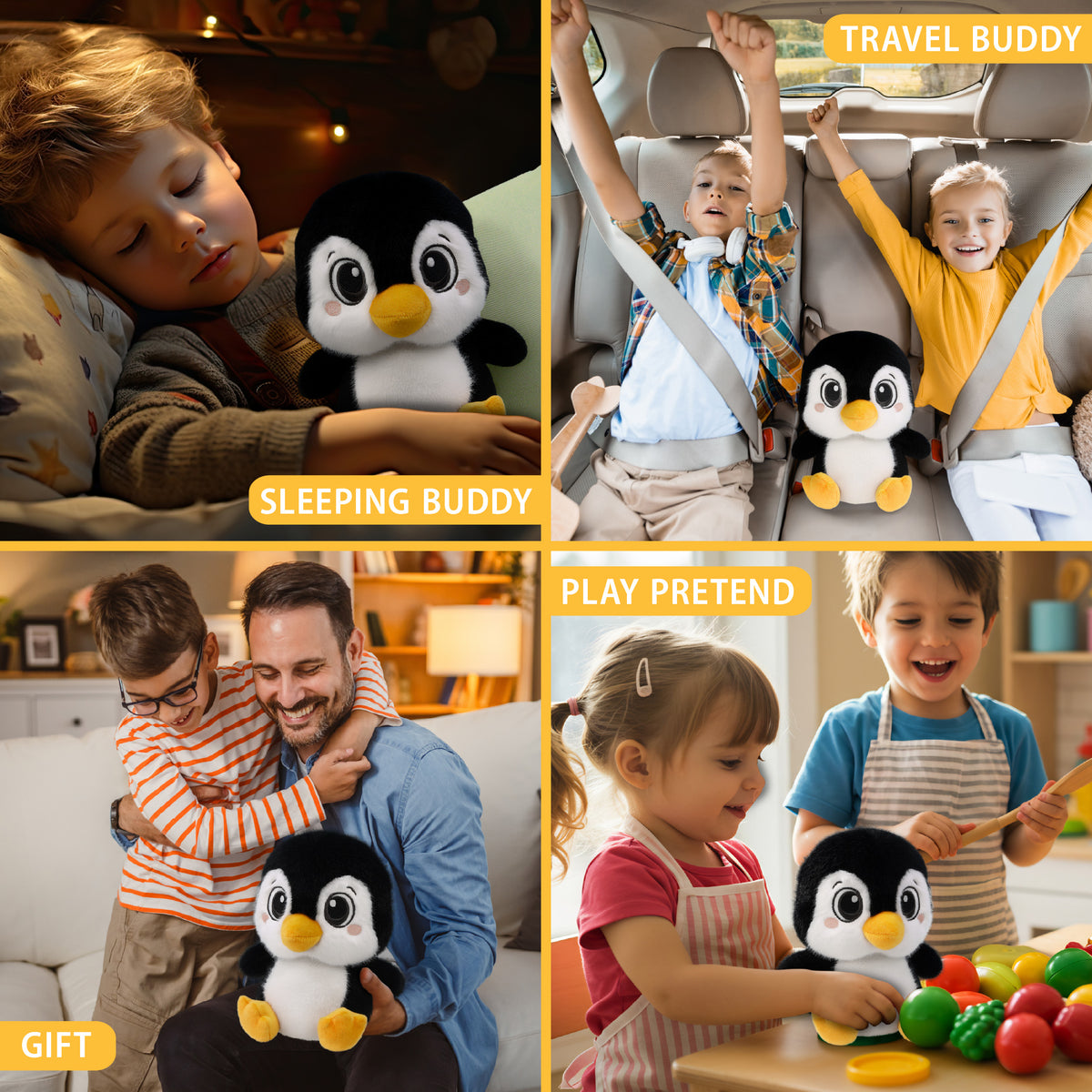 FUZZY PLUSH - PENGUIN 7.5"