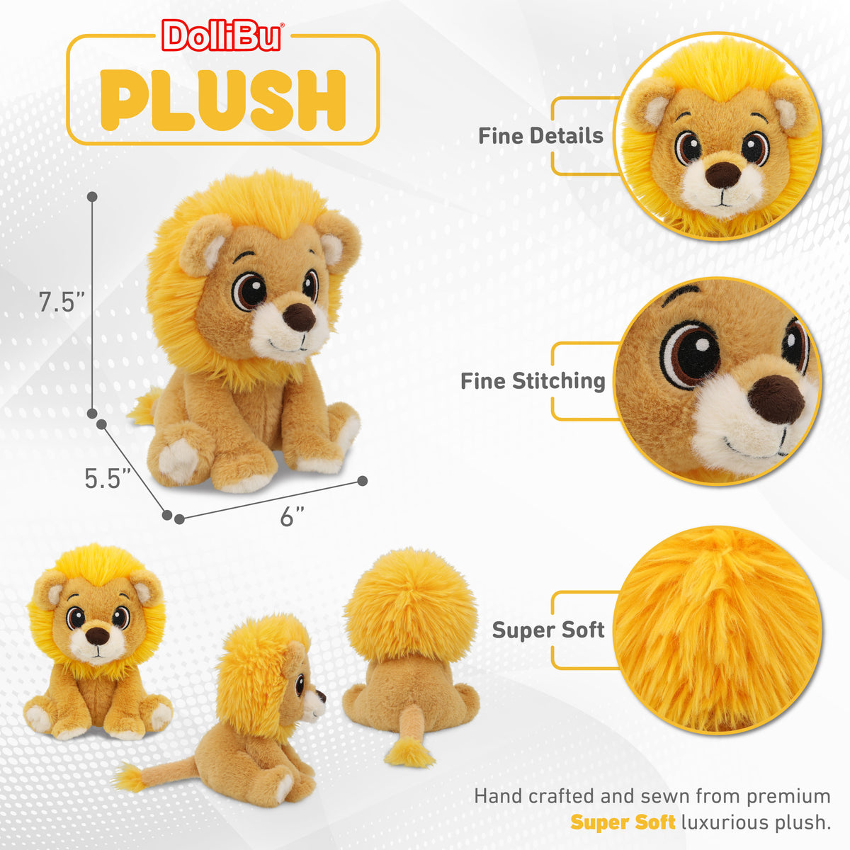 FUZZY PLUSH - LION 7.5"