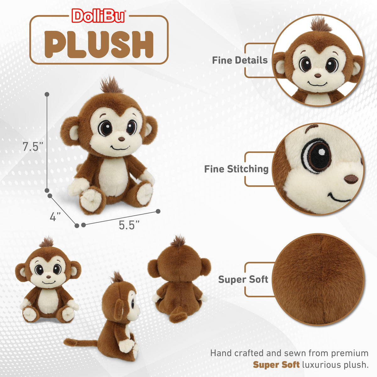 FUZZY PLUSH - MONKEY 7.5"