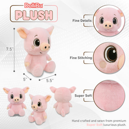 FUZZY PLUSH - PIG 7.5"