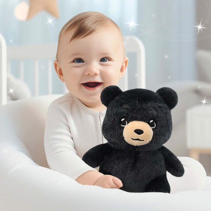FUZZY PLUSH - BLACK BEAR 8"