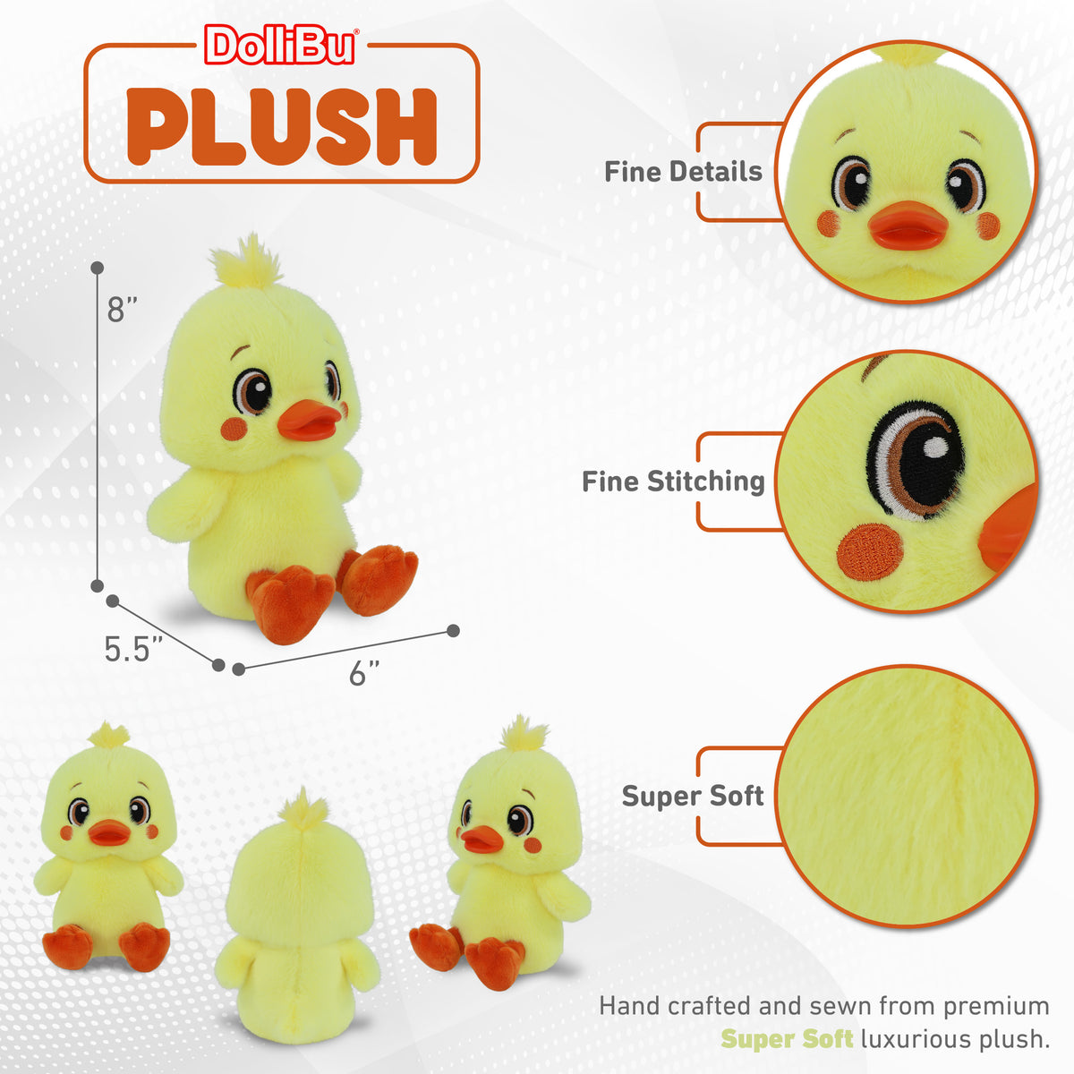 FUZZY PLUSH - DUCK 8"