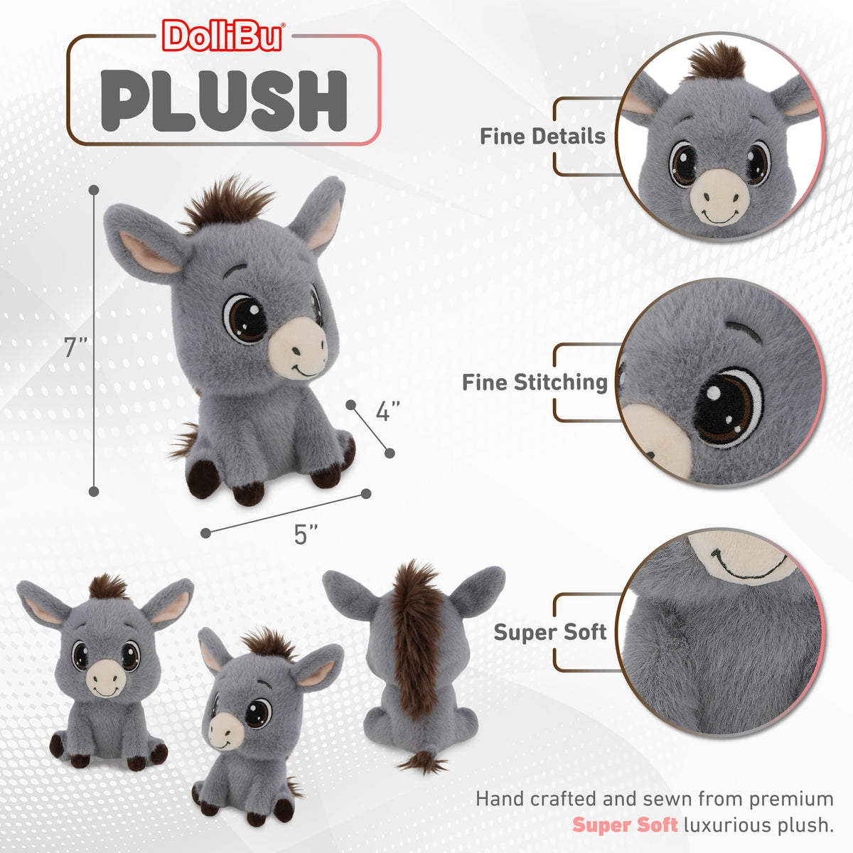 FUZZY PLUSH - DONKEY 7"