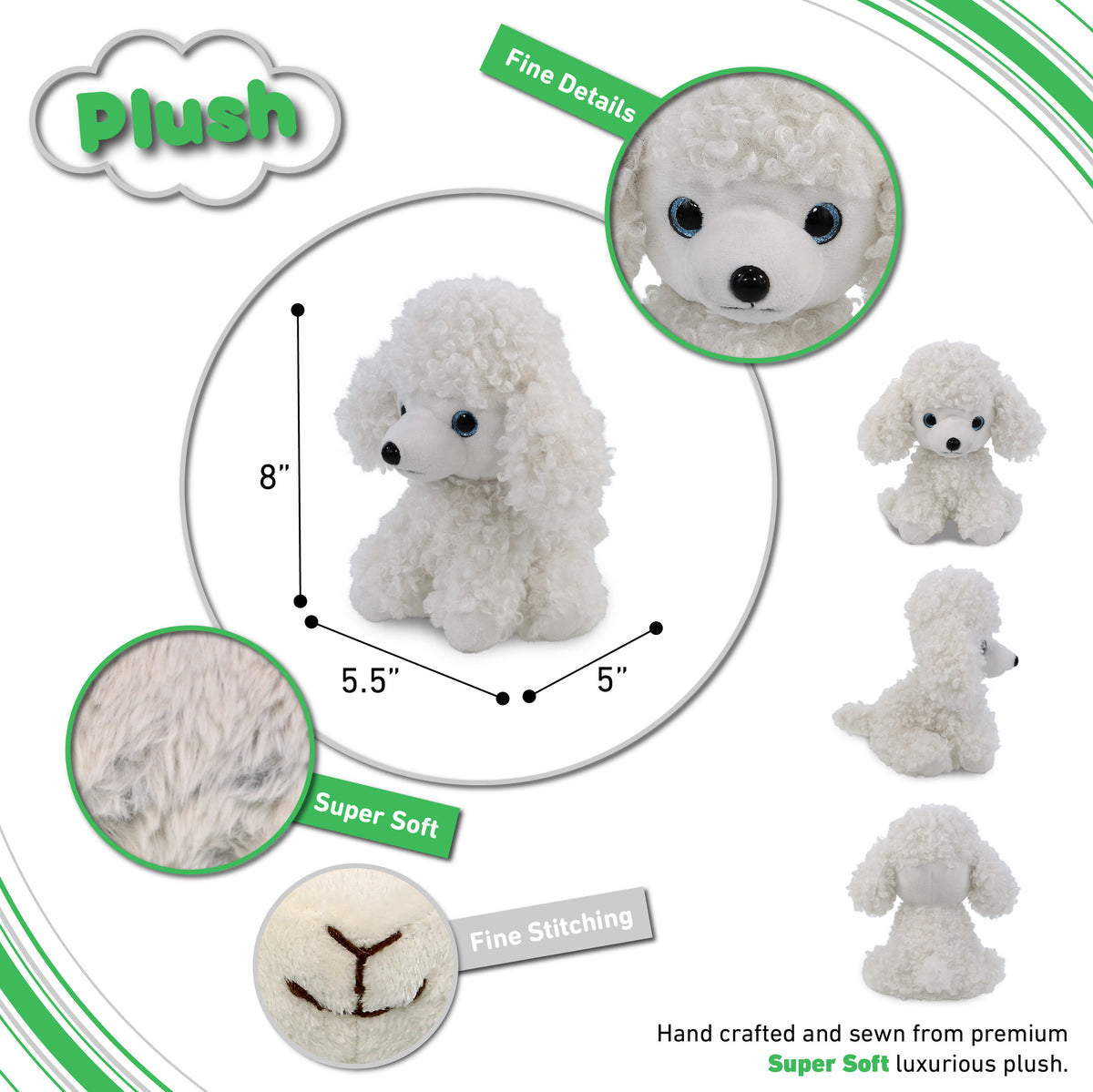 SUPER SOFT PLUSH - POODLE DOG 8"
