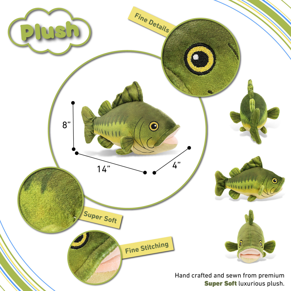PLUSH - BASS FISH 14"