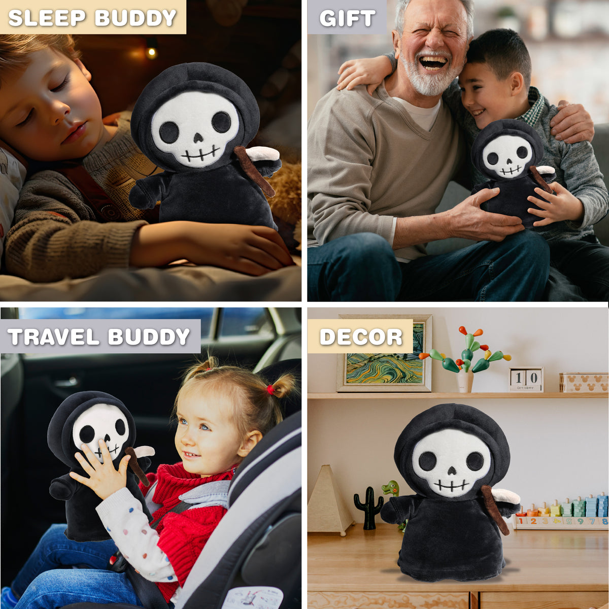 SNUG-MOOSHIES PLUSH - STANDING SPOOKY GRIM REAPER
