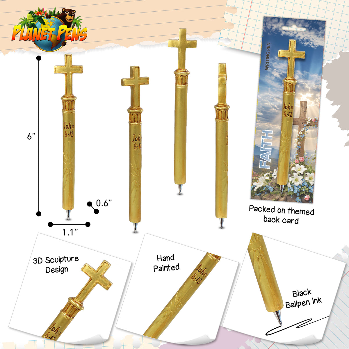 PLANET PEN - JOHN 8:12 CROSS