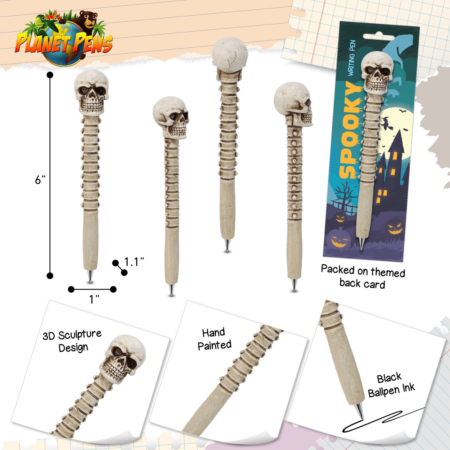 PLANET PEN - SKULL SPINE