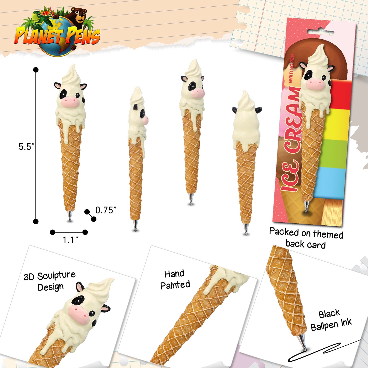 PLANET PEN - COW ICE CREAM