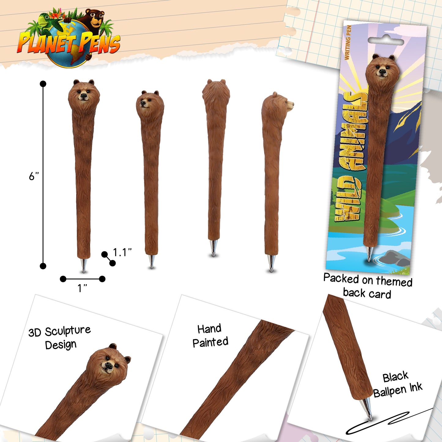 PLANET PEN - GRIZZLY BEAR