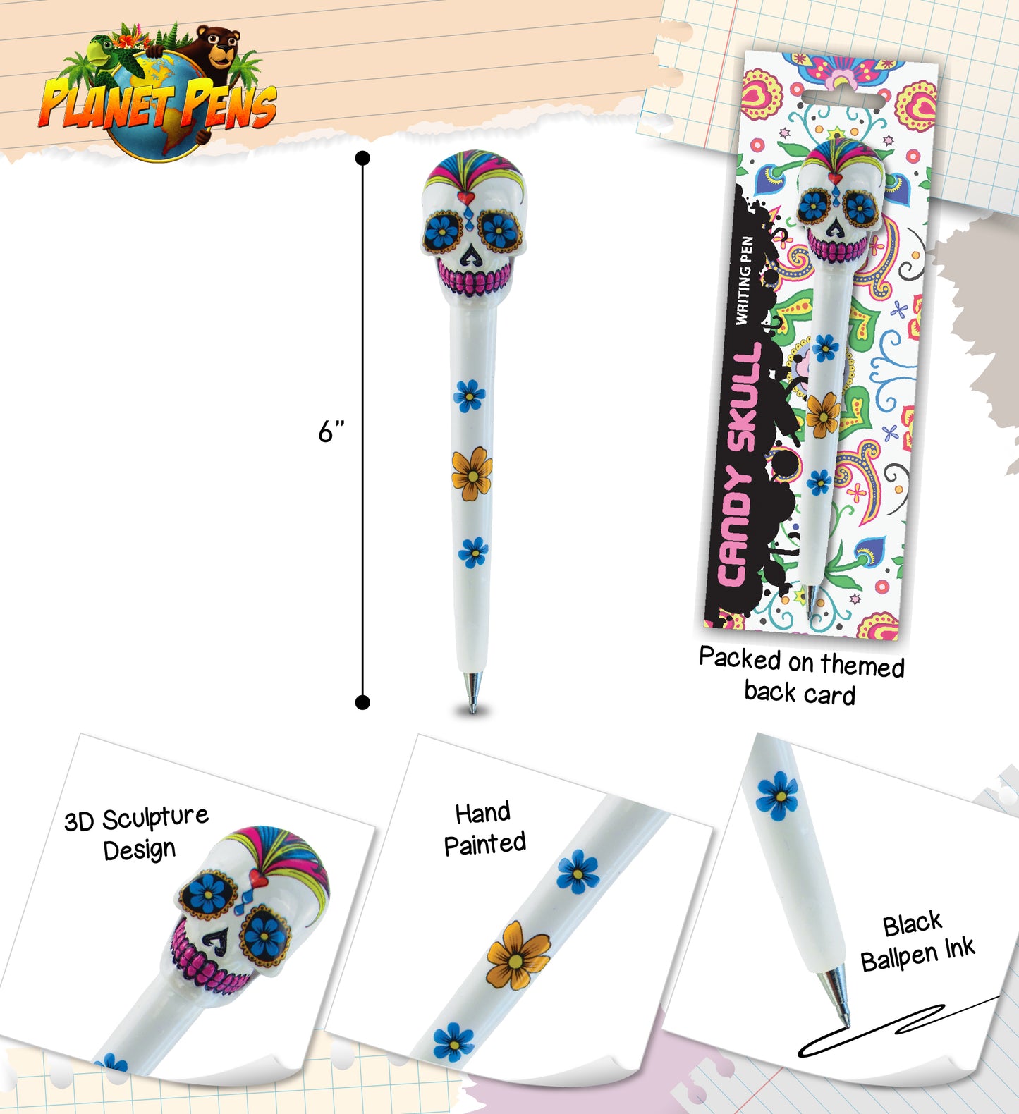 PLANET PEN - WHITE SKULL