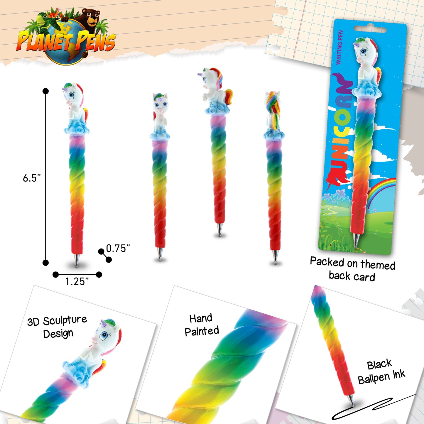 PLANET PEN - RAINBOW UNICORN