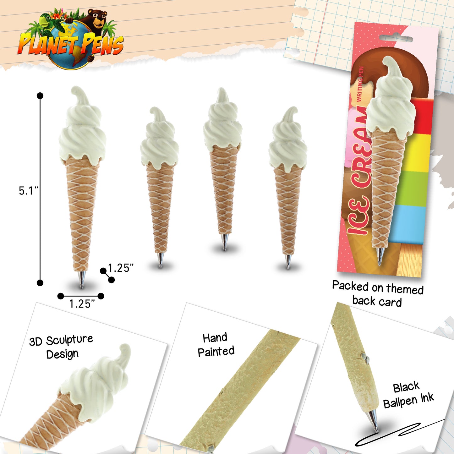 PLANET PEN - VANILLA CONE ICE CREAM