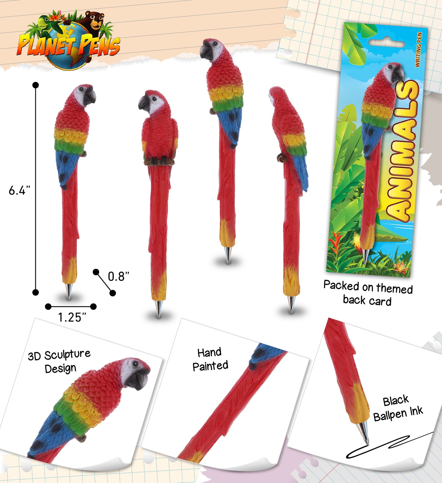 PLANET PEN - RED PARROT