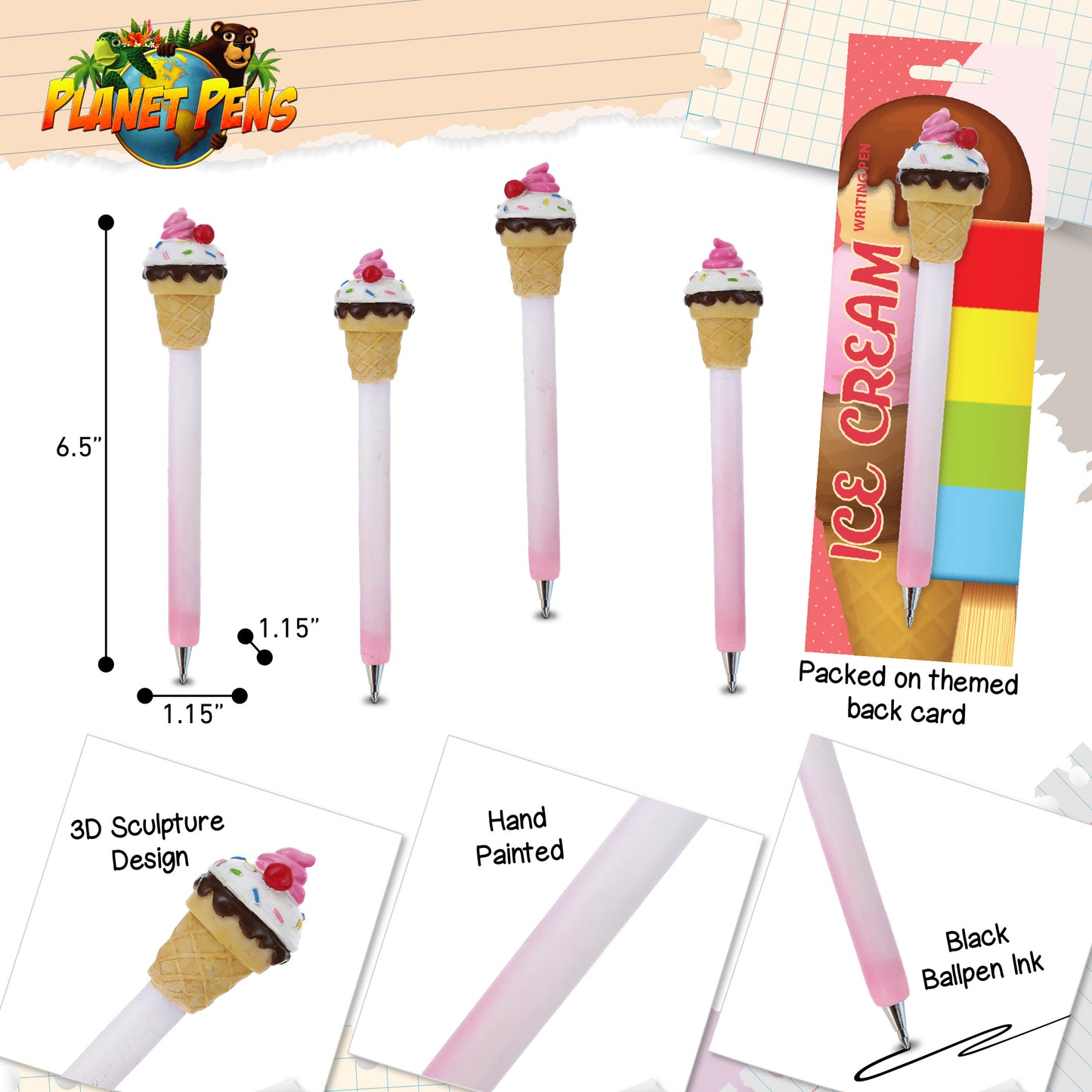 PLANET PEN - ICE CREAM - SPARKLES VANILLA SUNDAY