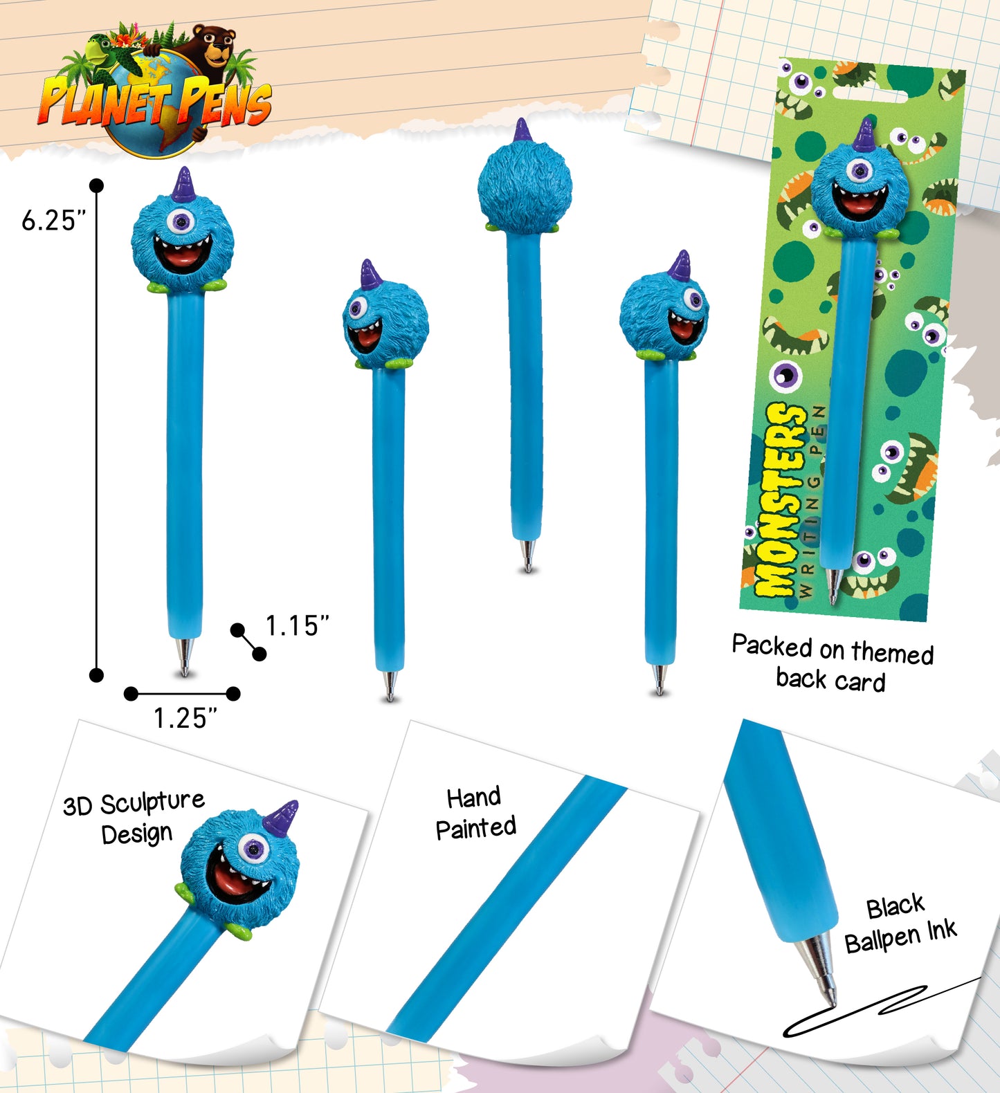 PLANET PEN - BLUE MONSTER