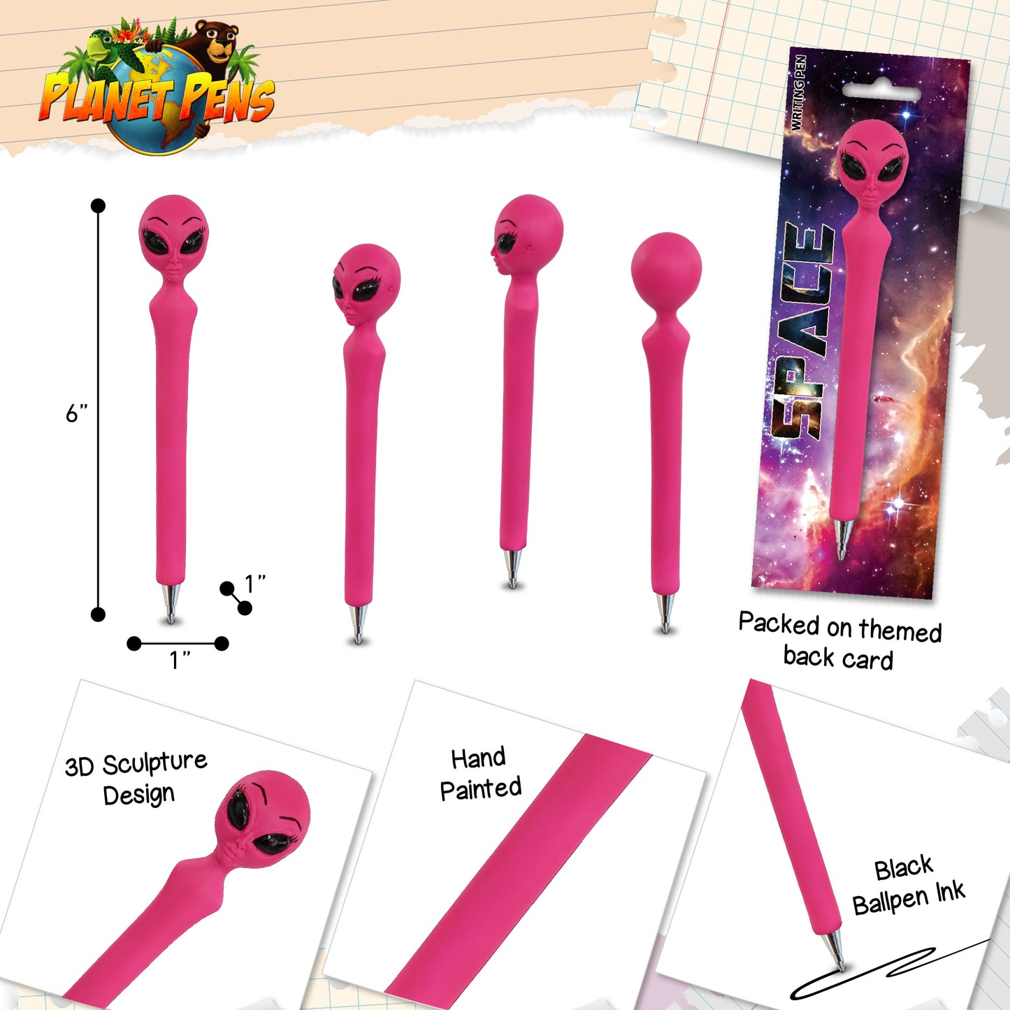 PLANET PEN - PINK ALIEN