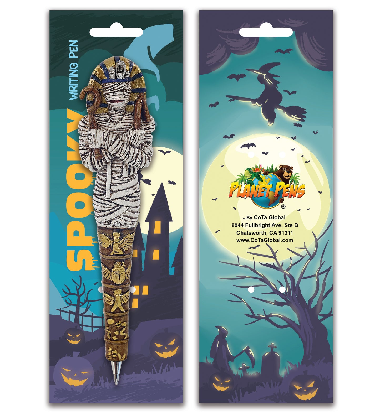 Planet Pens Spooky Mummy Writing Pen - Cute Ballpoint Pen for Kids and Adults