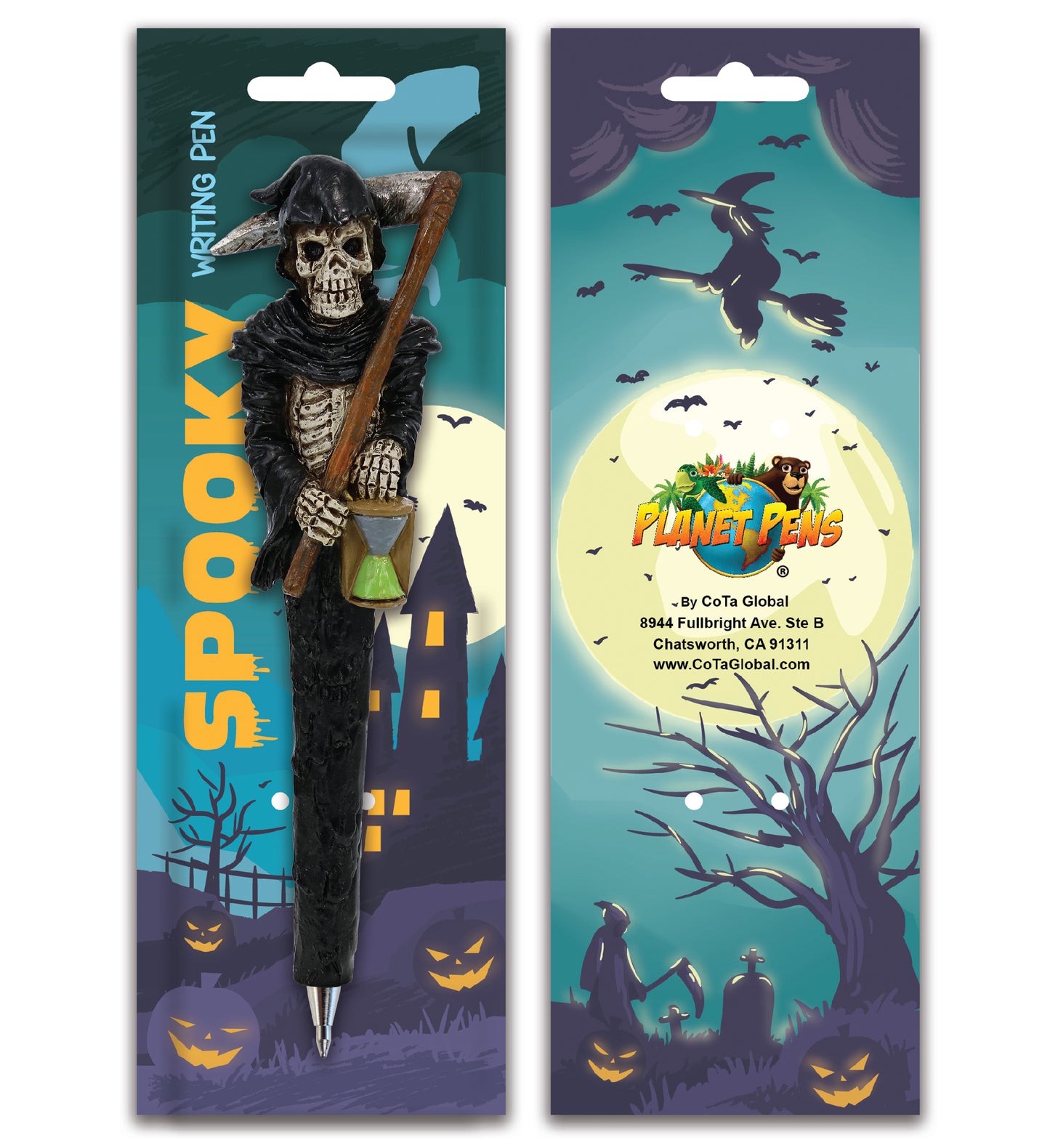 Planet Pens Spooky Soul Reaper Writing Pen - Ballpoint Pen for Kids and Adults