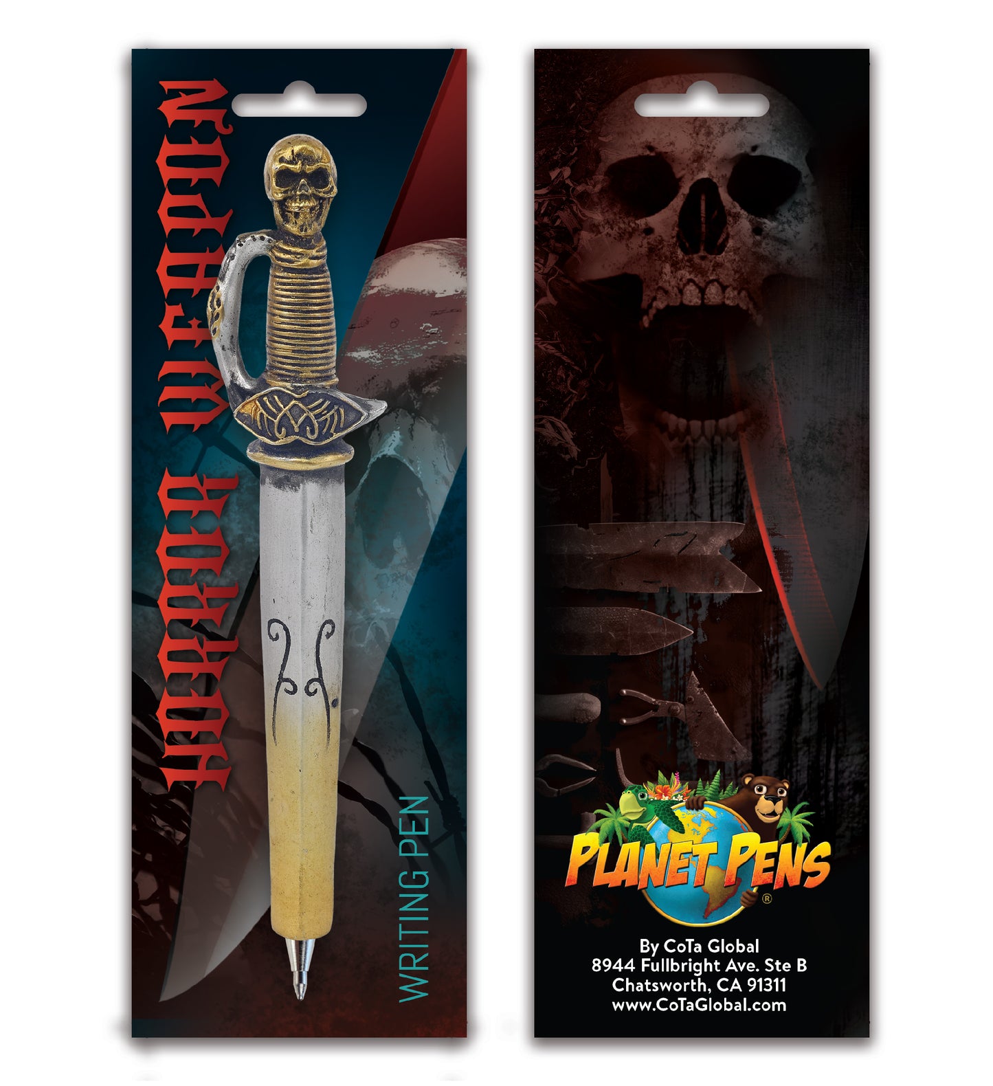 Planet Pens Cutlass Skull Sword Novelty Pen for Kids, Teens, Adults - 6 Inches