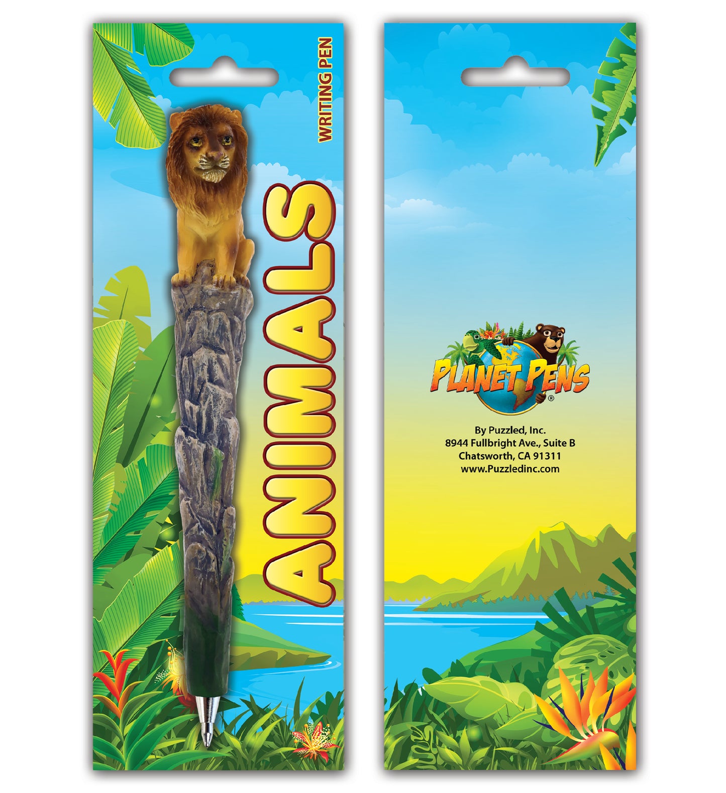 Planet Pens Lion Writing Pen - Cute Novelty Ballpoint Pens for Kids and Adults