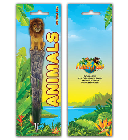 Planet Pens Lion Writing Pen - Cute Novelty Ballpoint Pens for Kids and Adults