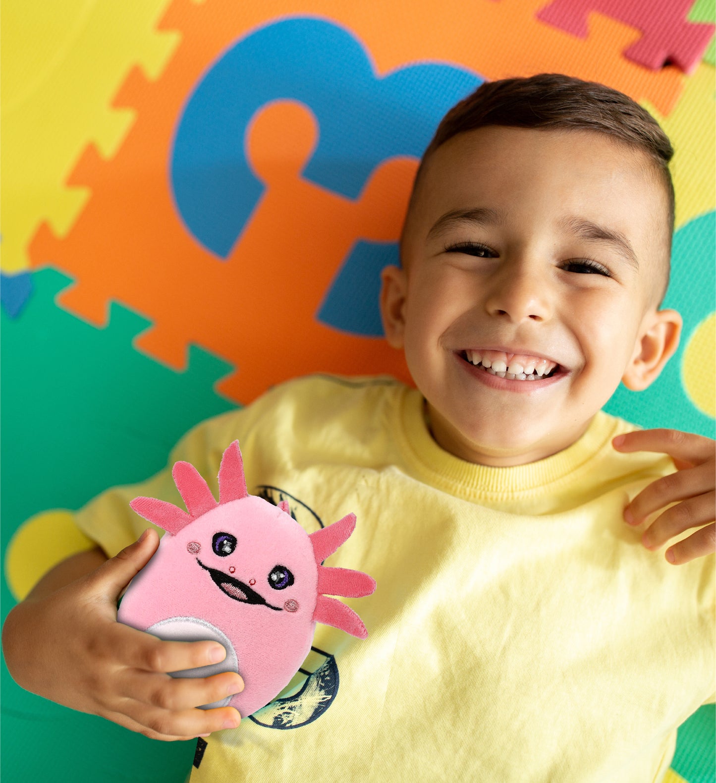 DolliBu Snug Mooshies Axolotl Stuffed Animal - Soft Sensory Plush - 4 Inches