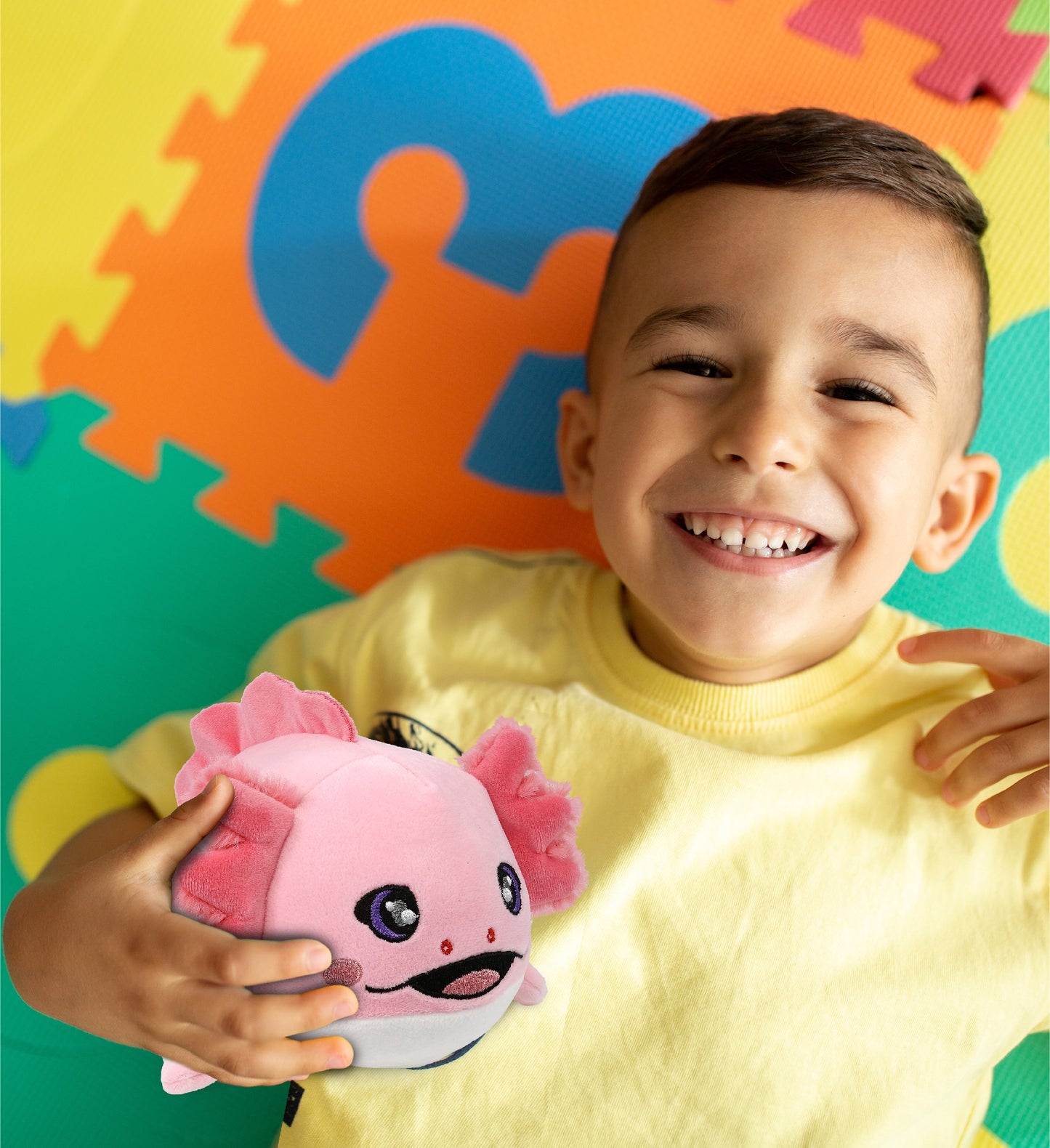 DolliBu Snug Mooshies Axolotl Stuffed Animal - Squishy Sensory Plush - 6 Inches