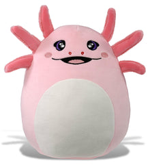 DolliBu Snug-Mooshies Axolotl Stuffed Animal Medium Huggable Plush Toy, 10 Inch