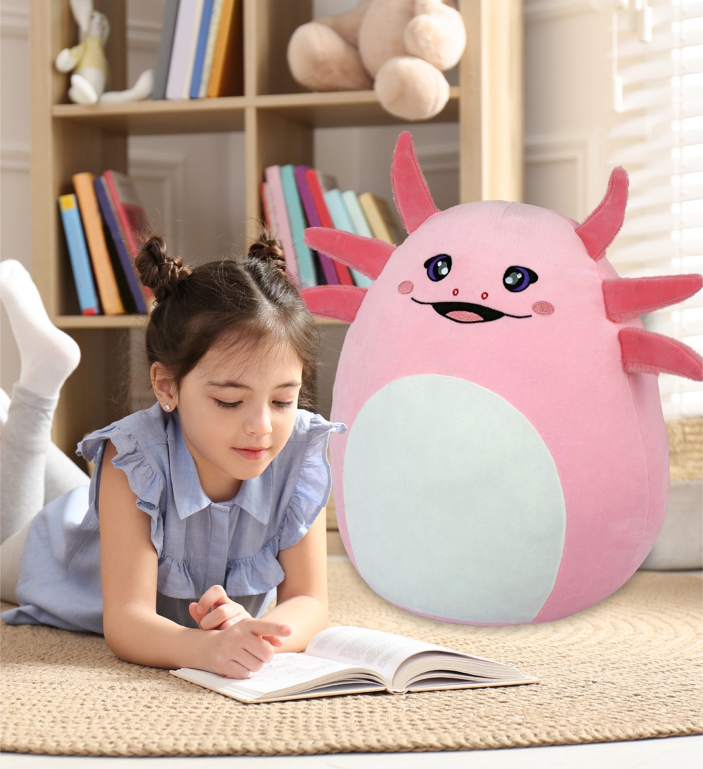 DolliBu Snug Mooshies Axolotl Large Stuffed Animal Plush Toy - 17 inches
