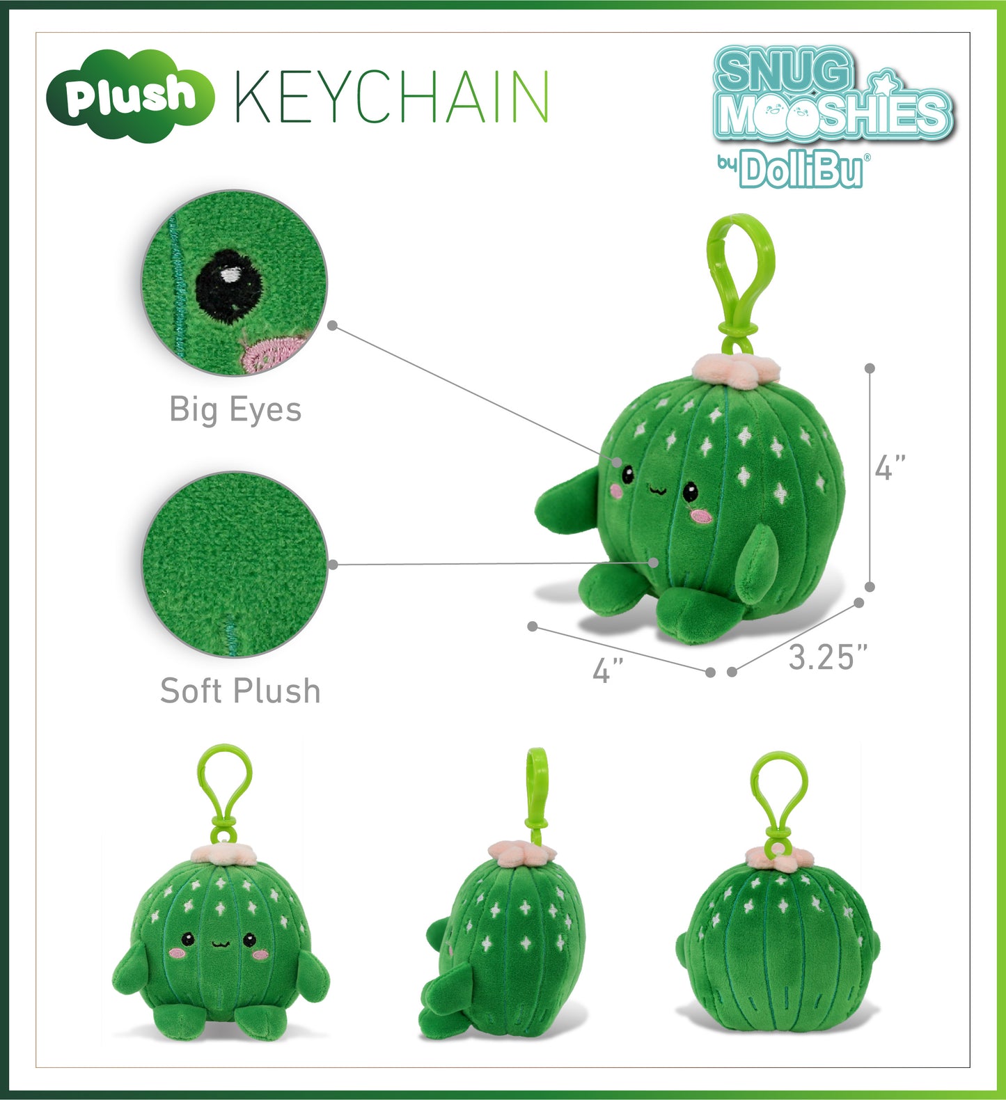 SNUG-MOOSHIES PLUSH CLIPS - CACTUS
