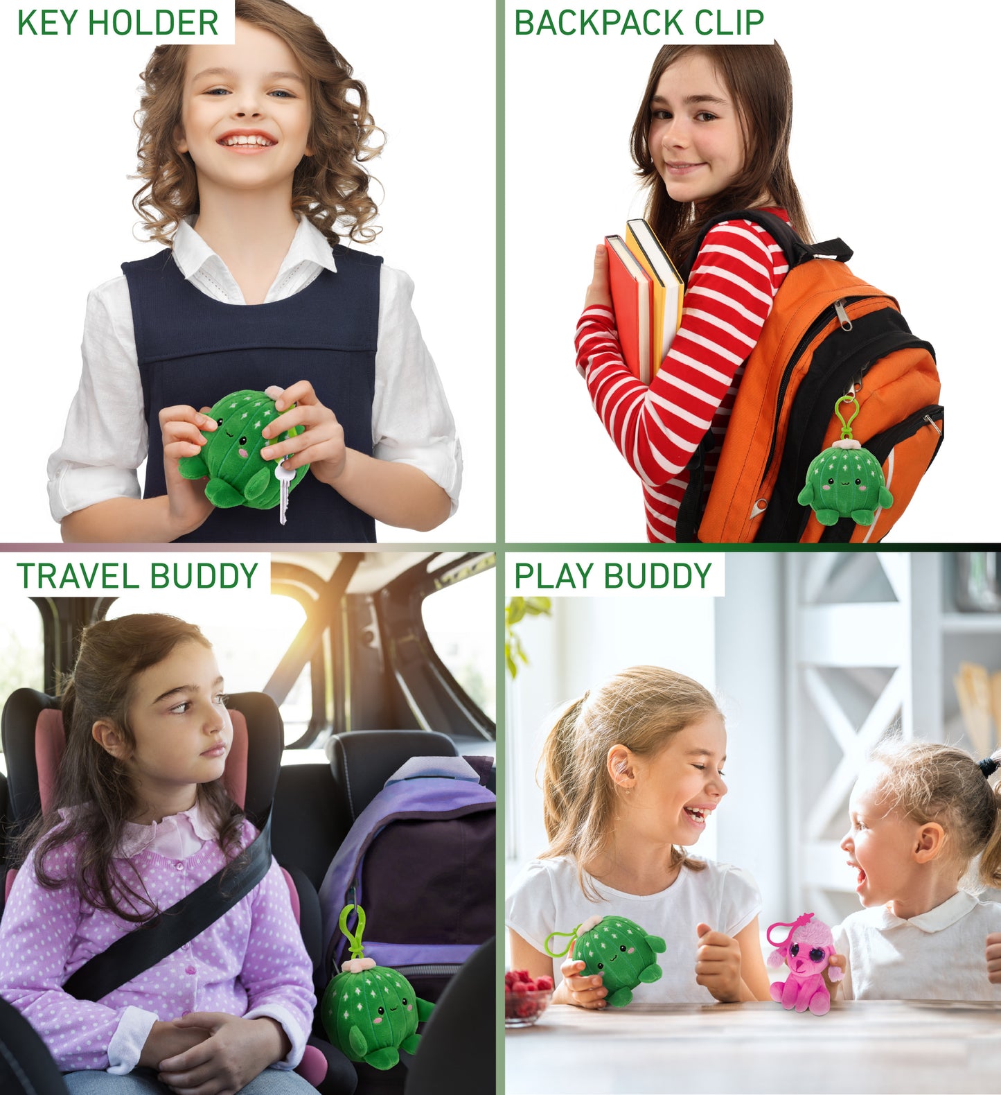 SNUG-MOOSHIES PLUSH CLIPS - CACTUS