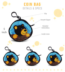 4' COIN BAG - BLACK BEAR