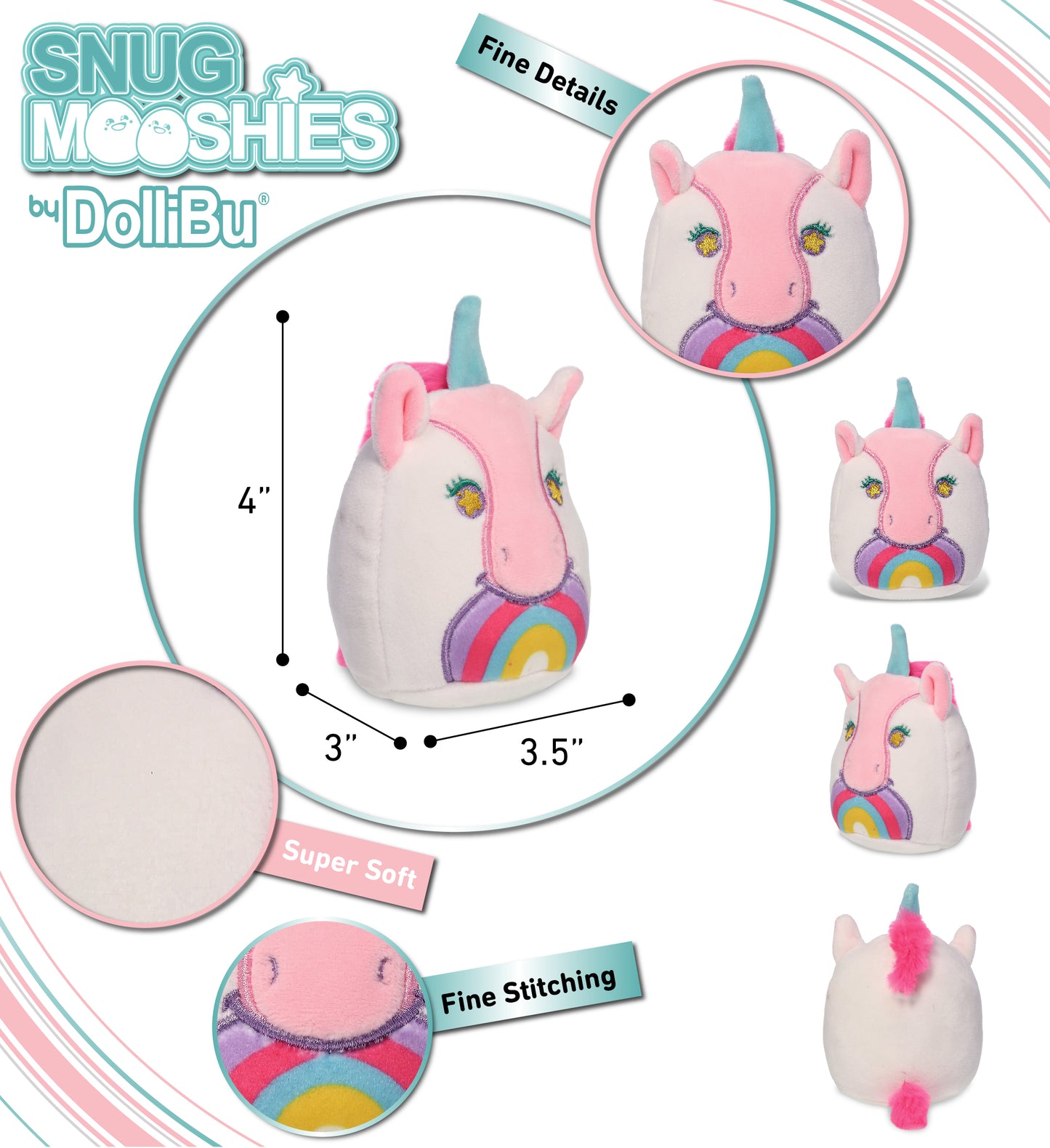 SNUG-MOOSHIES PLUSH - UNICORN 4"