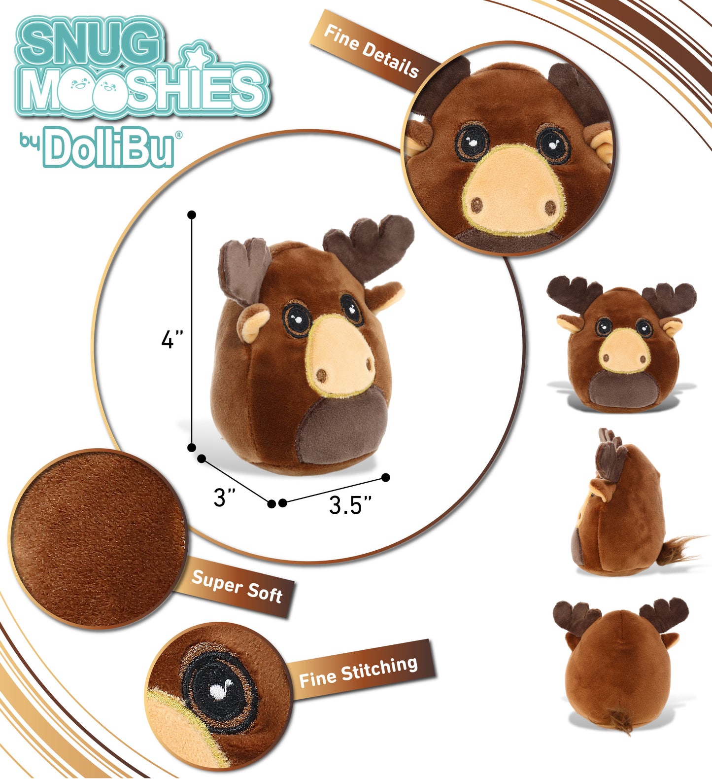 SNUG-MOOSHIES PLUSH - MOOSE 4"