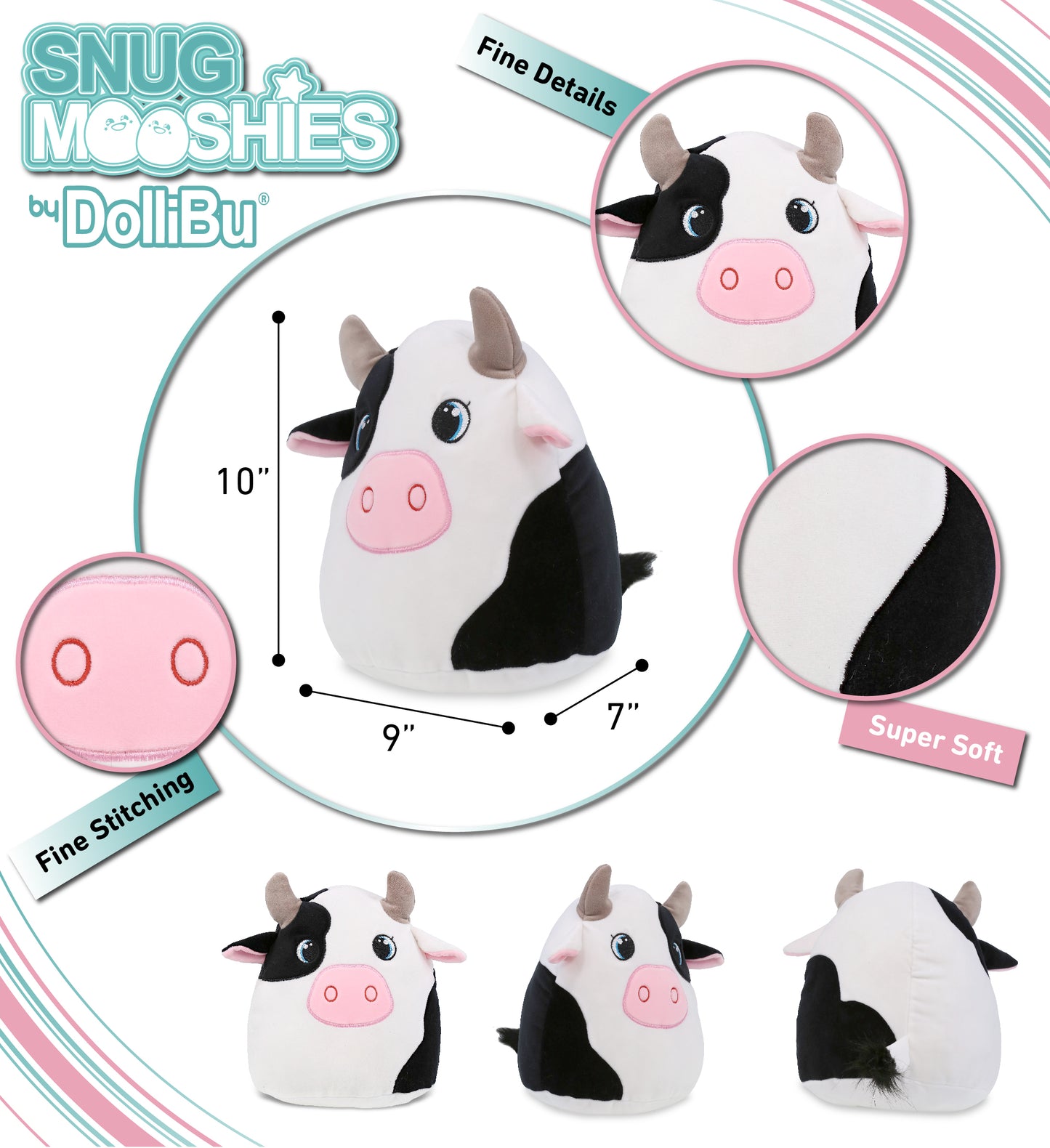 SNUG-MOOSHIES PLUSH - COW 10"