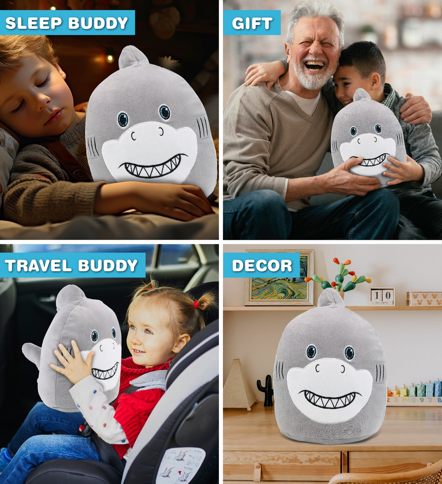 SNUG-MOOSHIES PLUSH - SHARK 10"