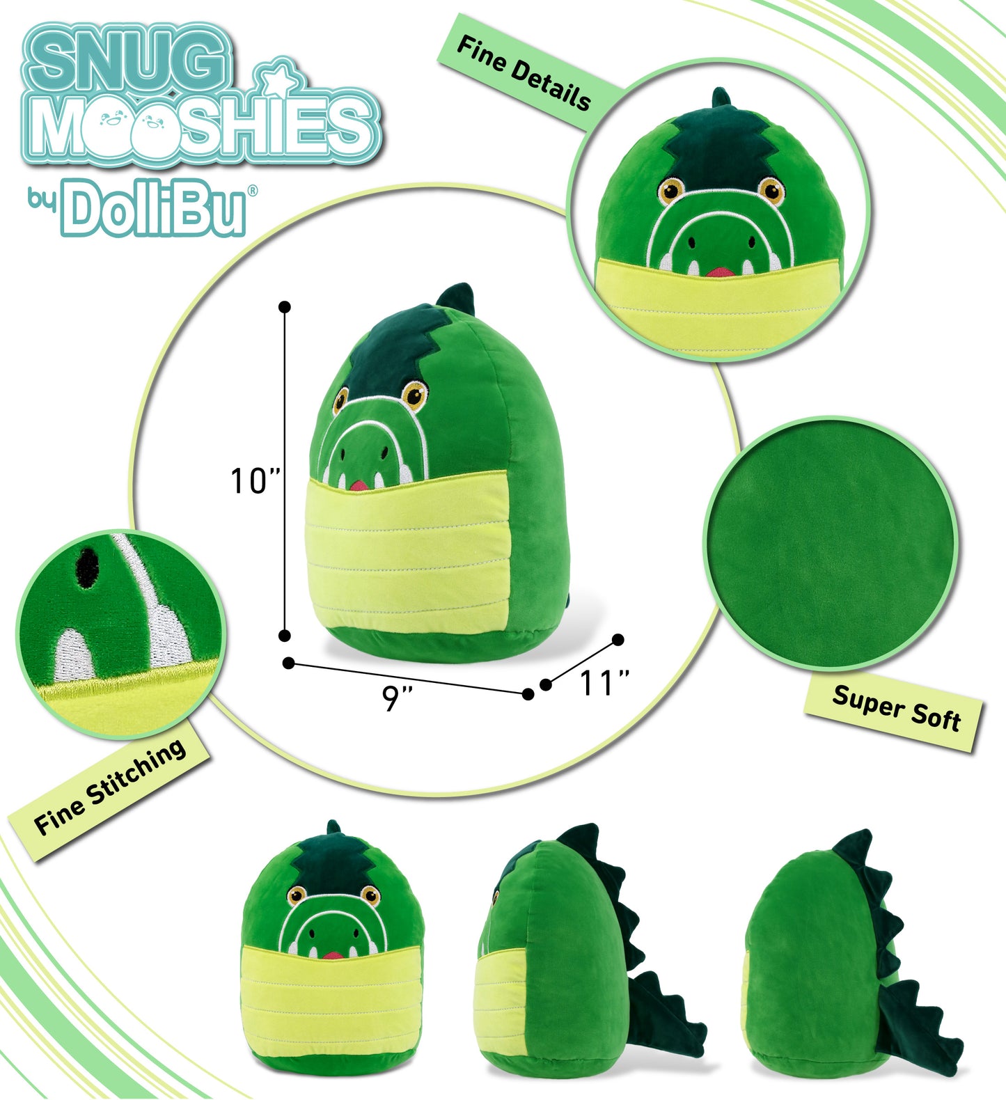 SNUG-MOOSHIES PLUSH - ALLIGATOR 10"