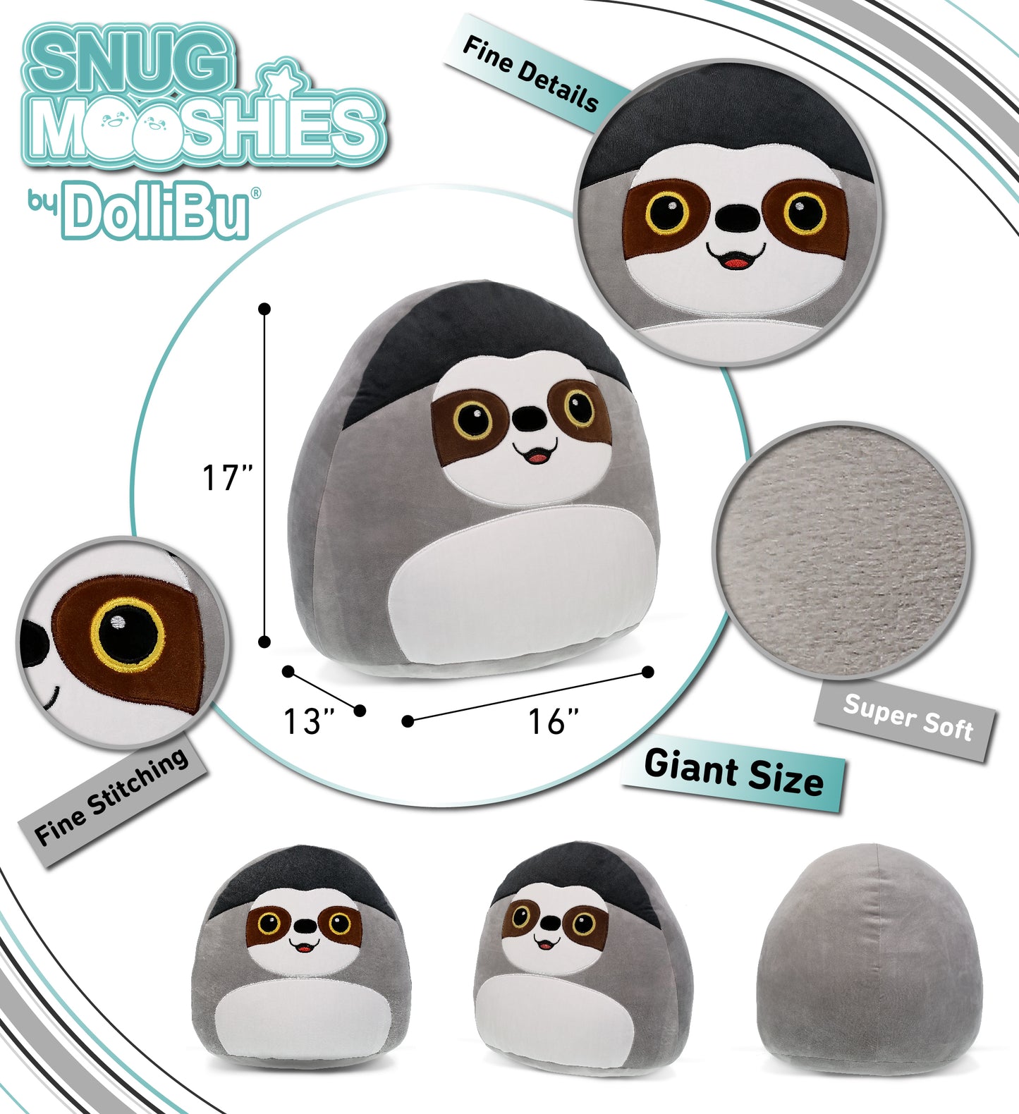 SNUG-MOOSHIES PLUSH - SLOTH 17"