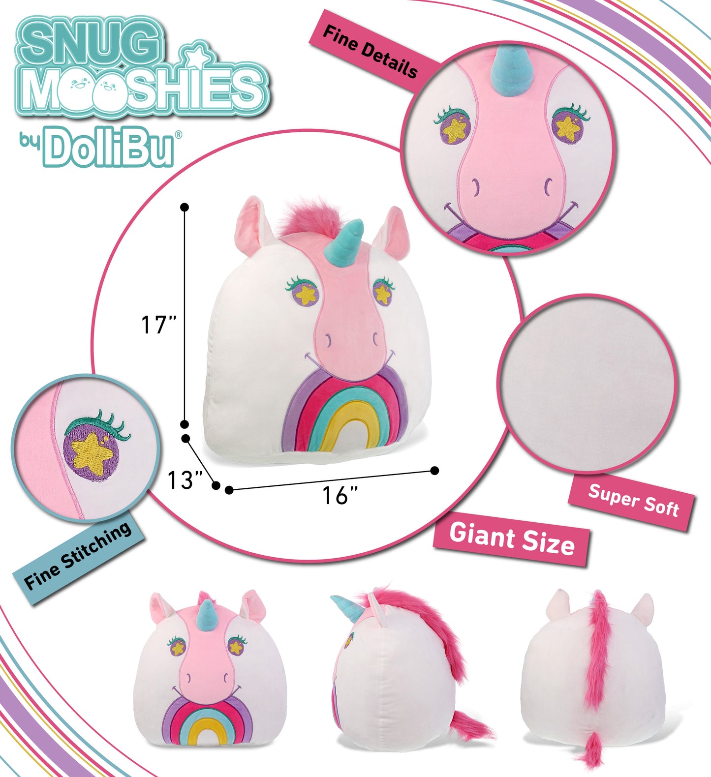 SNUG-MOOSHIES PLUSH - UNICORN 17"