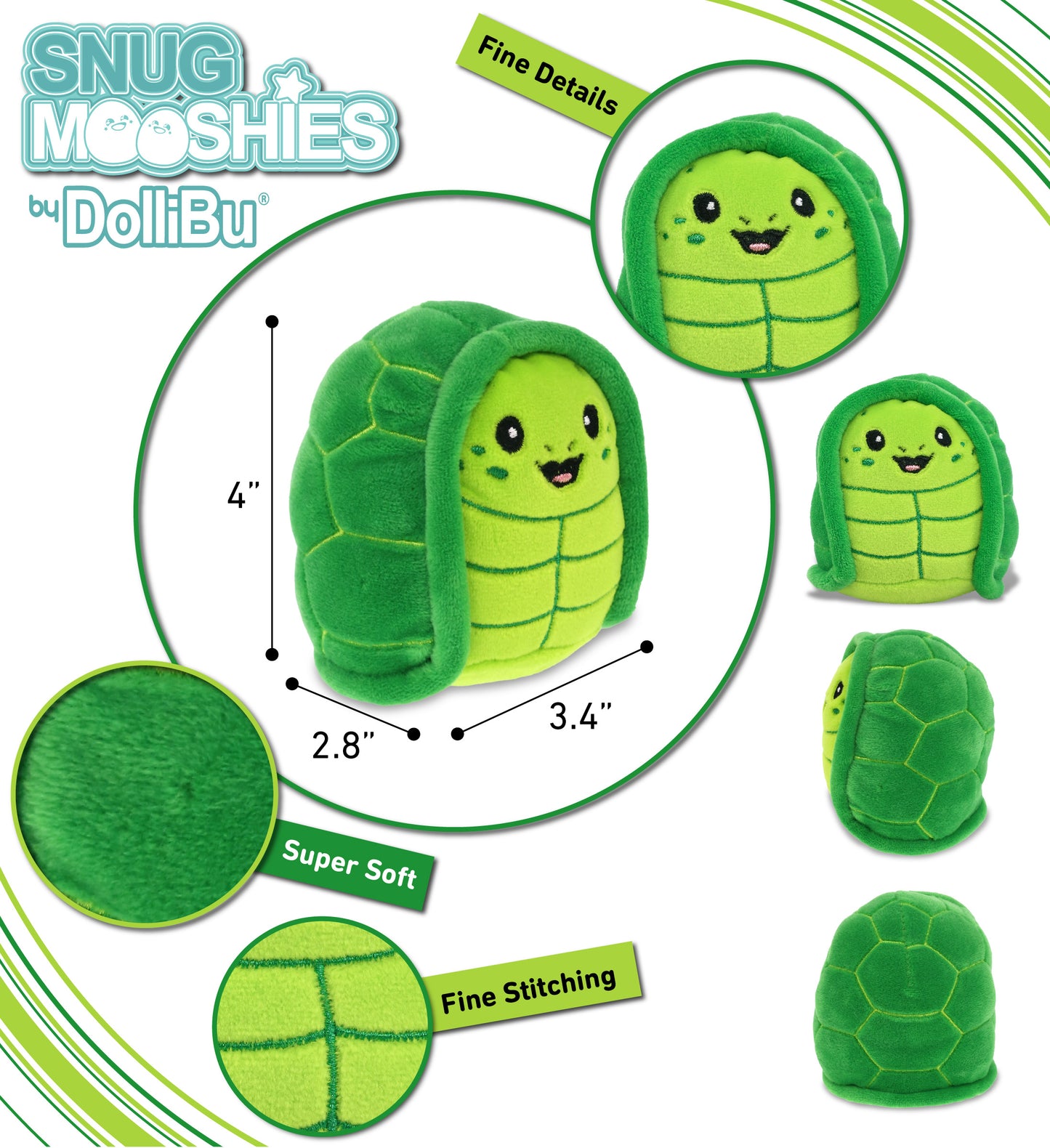 SNUG-MOOSHIES PLUSH - SEA TURTLE 4"