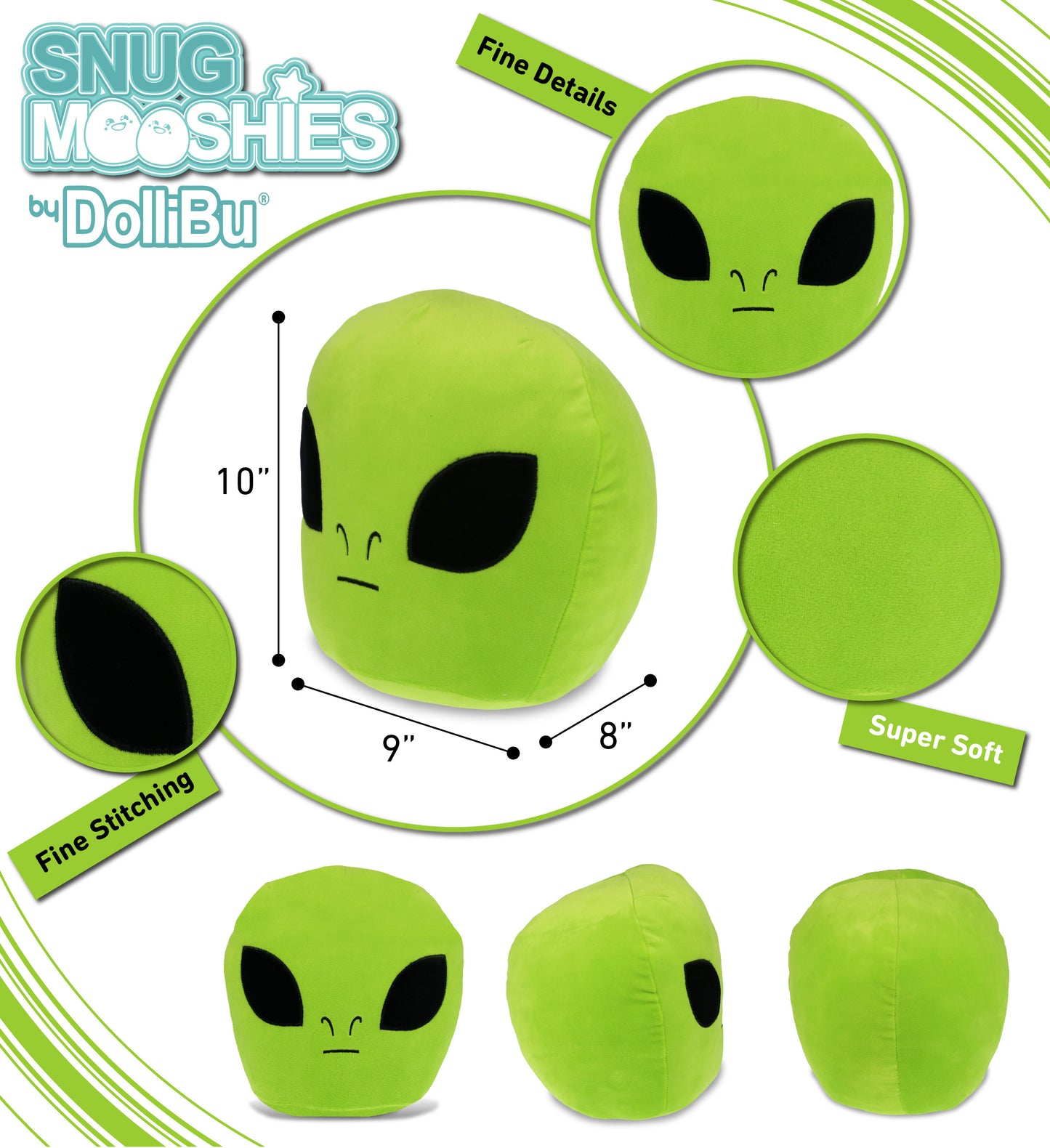 SNUG-MOOSHIES PLUSH - ALIEN 10"