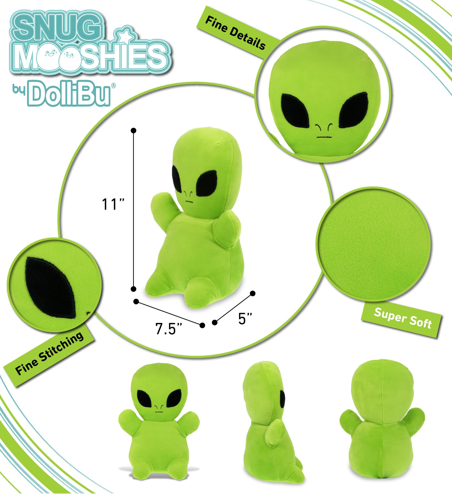 SNUG-MOOSHIES PLUSH - STANDING ALIEN