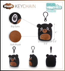 SNUG-MOOSHIES PLUSH CLIPS - BLACK BEAR