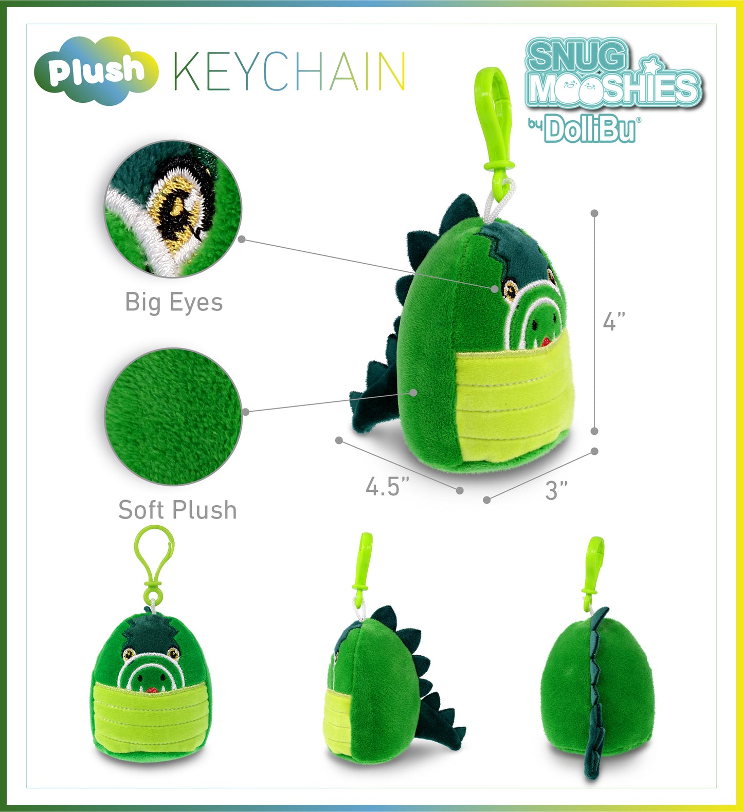SNUG-MOOSHIES PLUSH CLIPS - ALLIGATOR