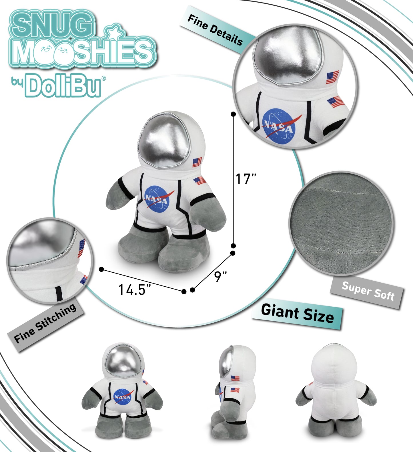 SNUG-MOOSHIES PLUSH - STANDING ASTRONAUT 17"