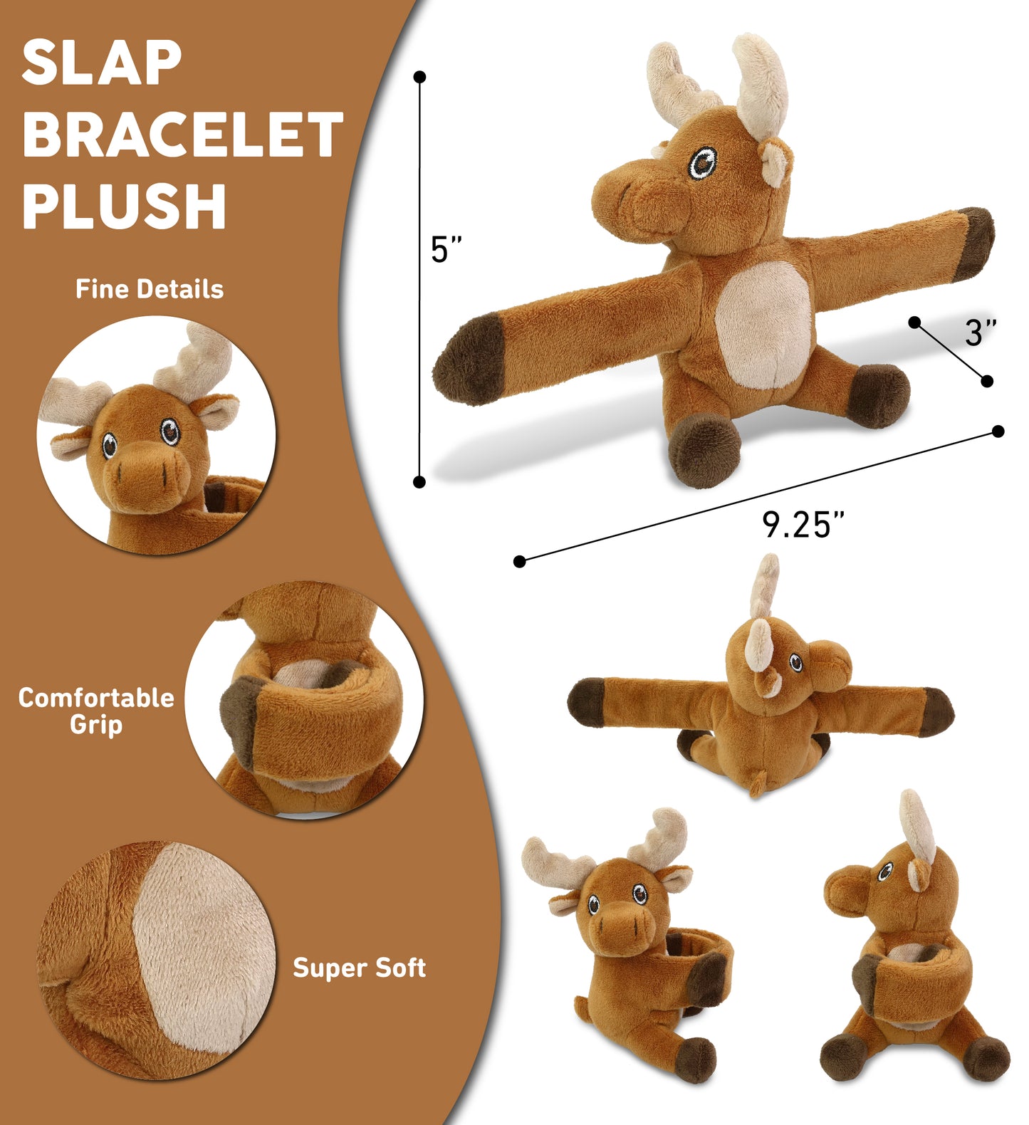 SLAP BRACELET PLUSH - MOOSE